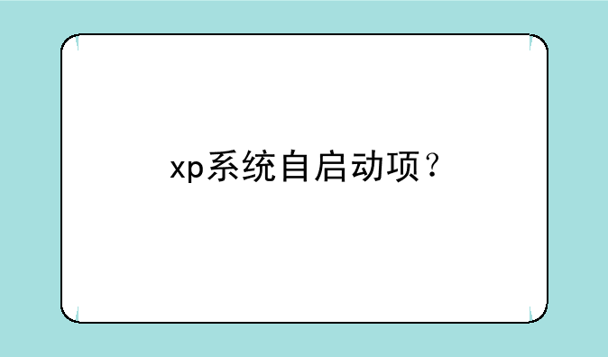 xp系统自启动项？