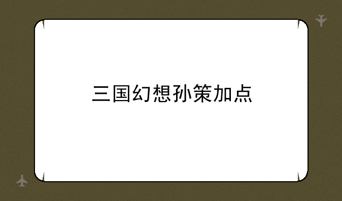 三国幻想孙策加点