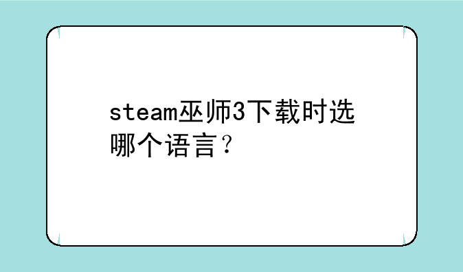 steam巫师3下载时选哪个语言？