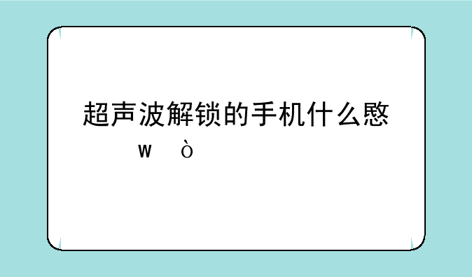 超声波解锁的手机什么意