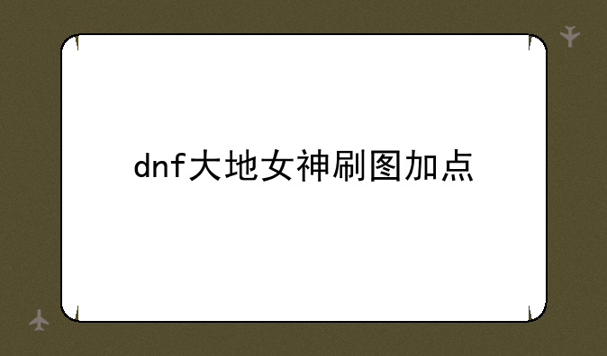 dnf大地女神刷图加点
