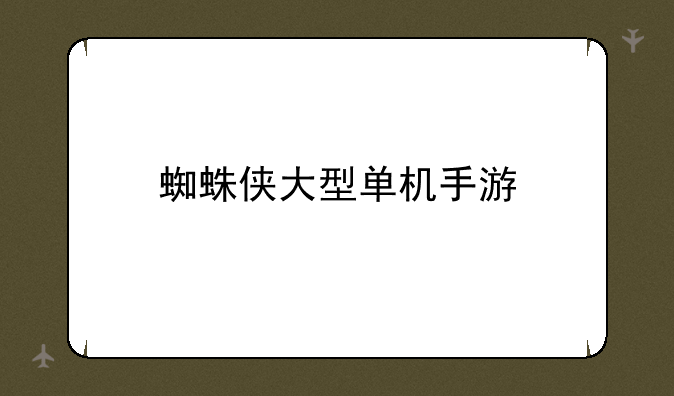 蜘蛛侠大型单机手游