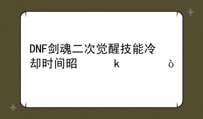 DNF剑魂二次觉醒技能冷却时间是多久？