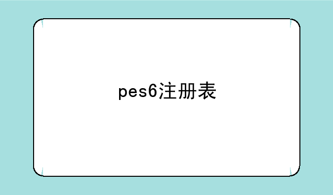 pes6注册表