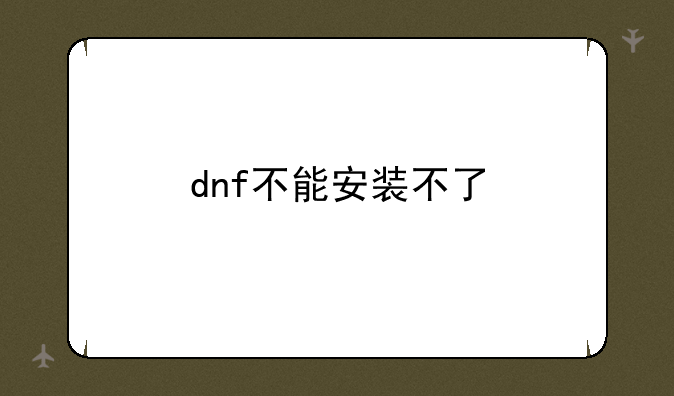 dnf不能安装不了