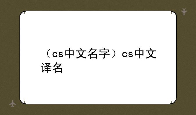 （cs中文名字）cs中文译名