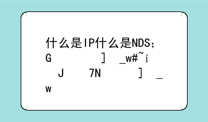 什么是IP什么是NDS？我要详细说明？