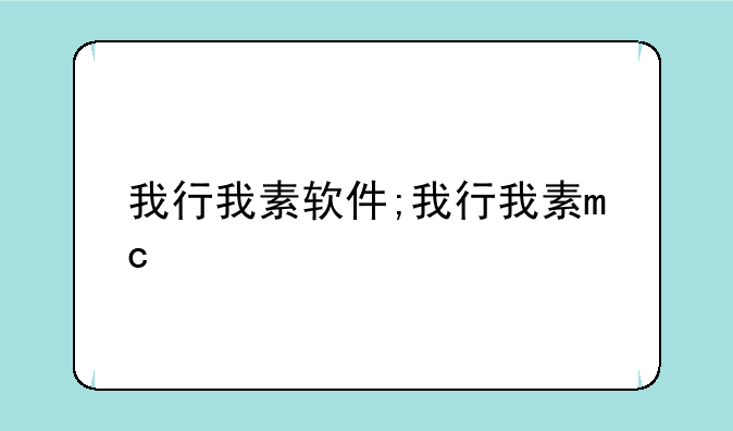 我行我素软件;我行我素mc